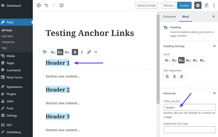 How to Create Anchor Links in WordPress (3 Easy Methods) | Atak Domain Hosting