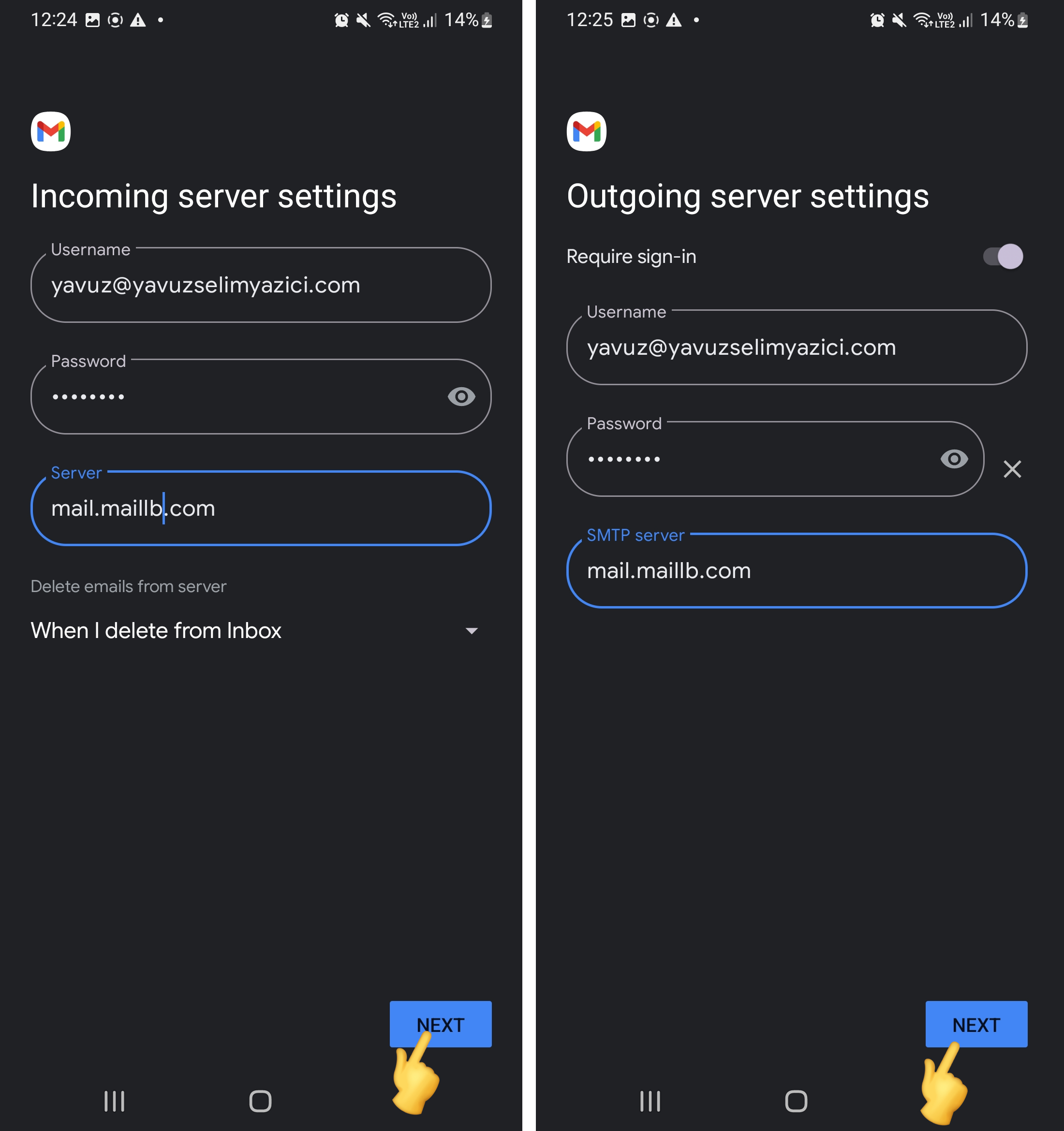 Android Mail-Setup - Atak Domain