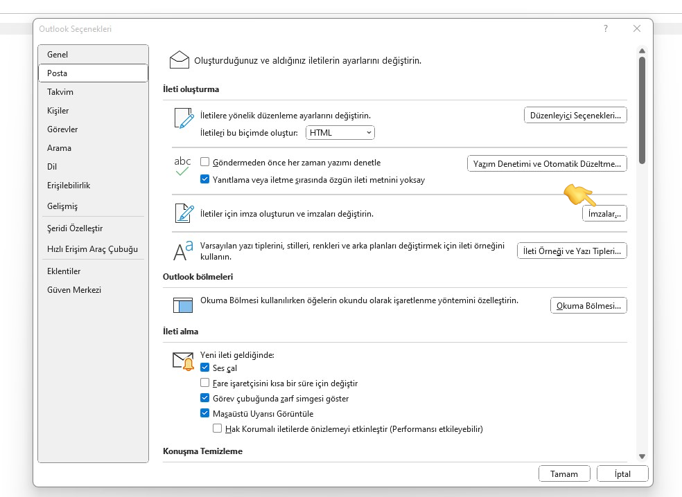 Outlook'ta Email İmzası Eklemeu - Atak Domain