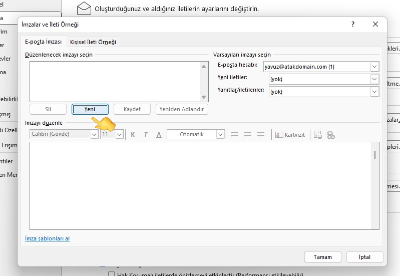 Outlook'ta Email İmzası Ekleme - Atak Domain