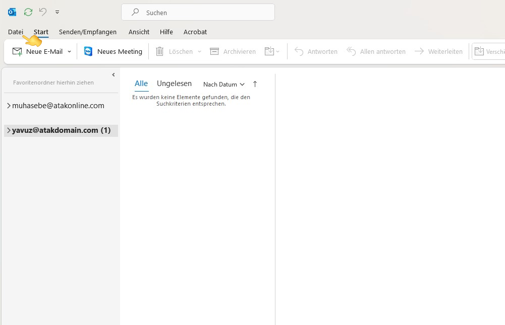 Outlook Mail Einrichtung  – Atak Domain