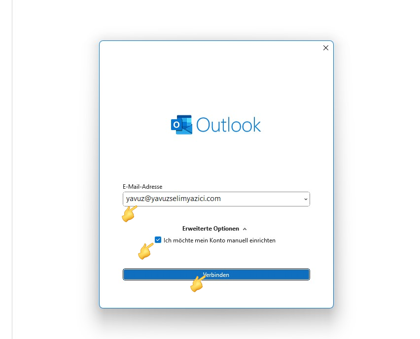 Outlook Mail Einrichtung  – Atak Domain