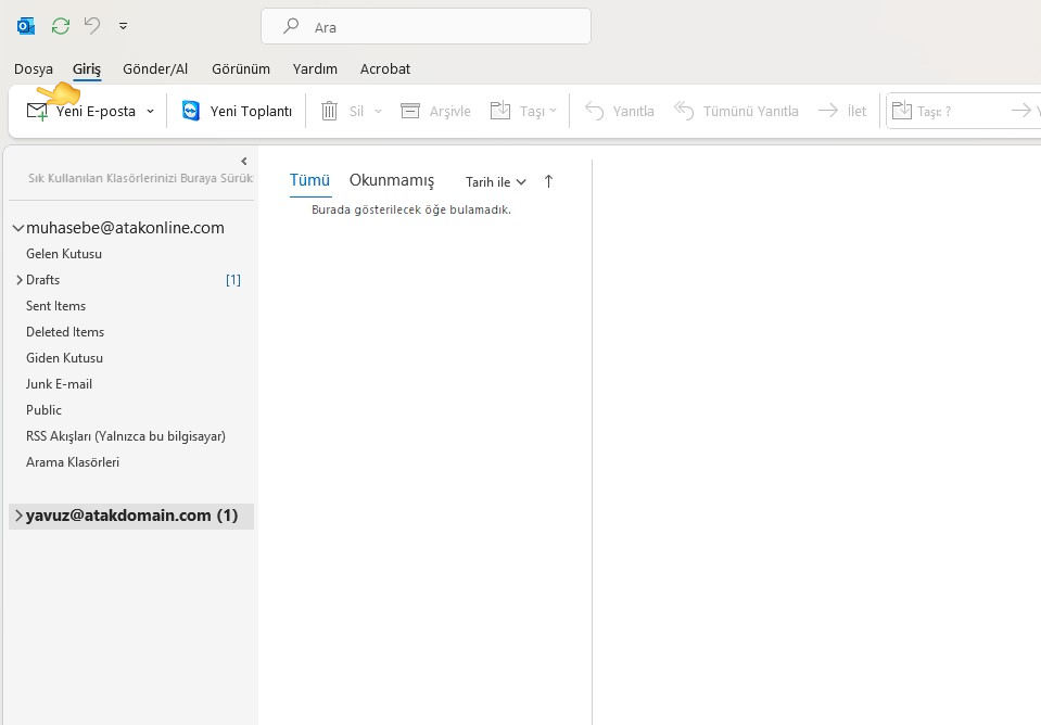 Outlook Mail Kurulumu - Atak Domain