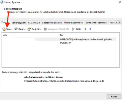 Outlook Mail Kurulumu - Atak Domain