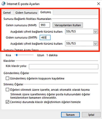 Outlook Mail Kurulumu - Atak Domain