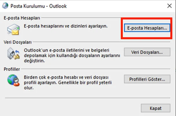 Outlook Mail Kurulumu - Atak Domain